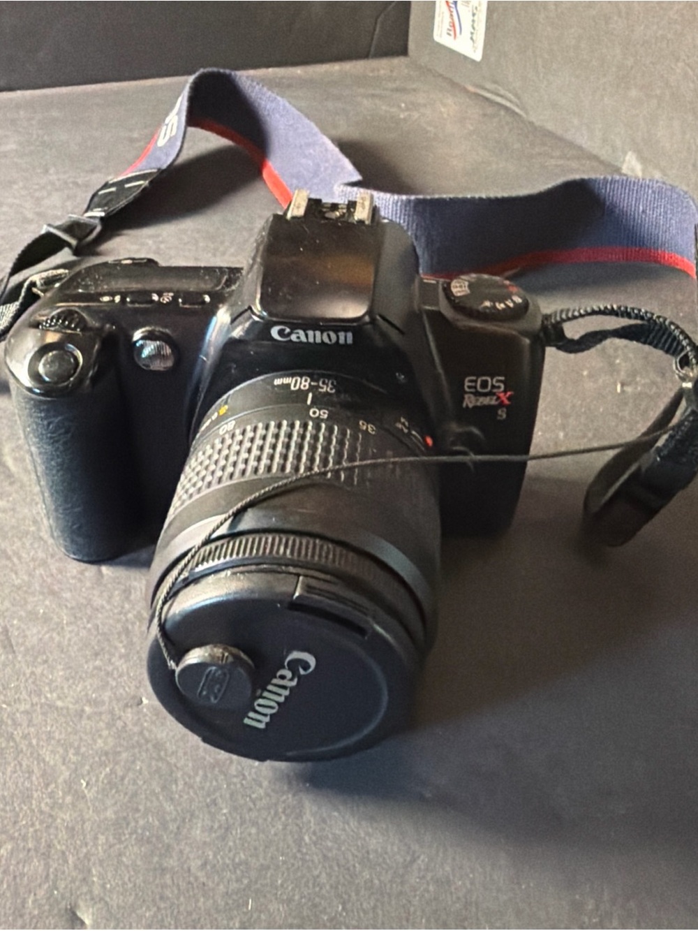 Canon Black Slr 35 mm Camera with 35-80mm Lens and Strap